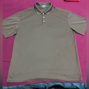 Nike Polo Shirt Mens XL Brown Victory Performance Dri Fit Golf Golfing Swoosh